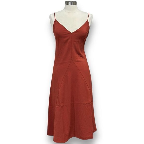 THAKOON Women’s Spaghetti Straps Midi Slip-dress in the Size 6 in Rust Color - Picture 7 of 16